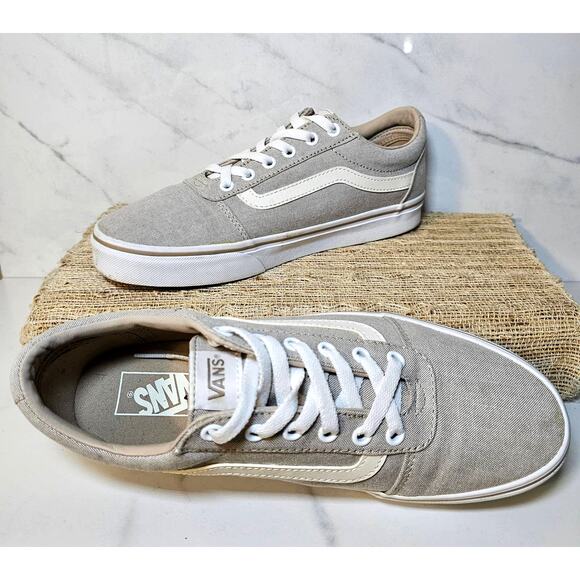 Vans Women's Light Gray Canvas Athletic Shoes - Picture 2 of 8